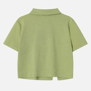 Concert Outfit Geometric Zip Up Crop Tee