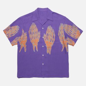 Concert Outfit Ghost Hand Ghost Claw Casual Print Shirt