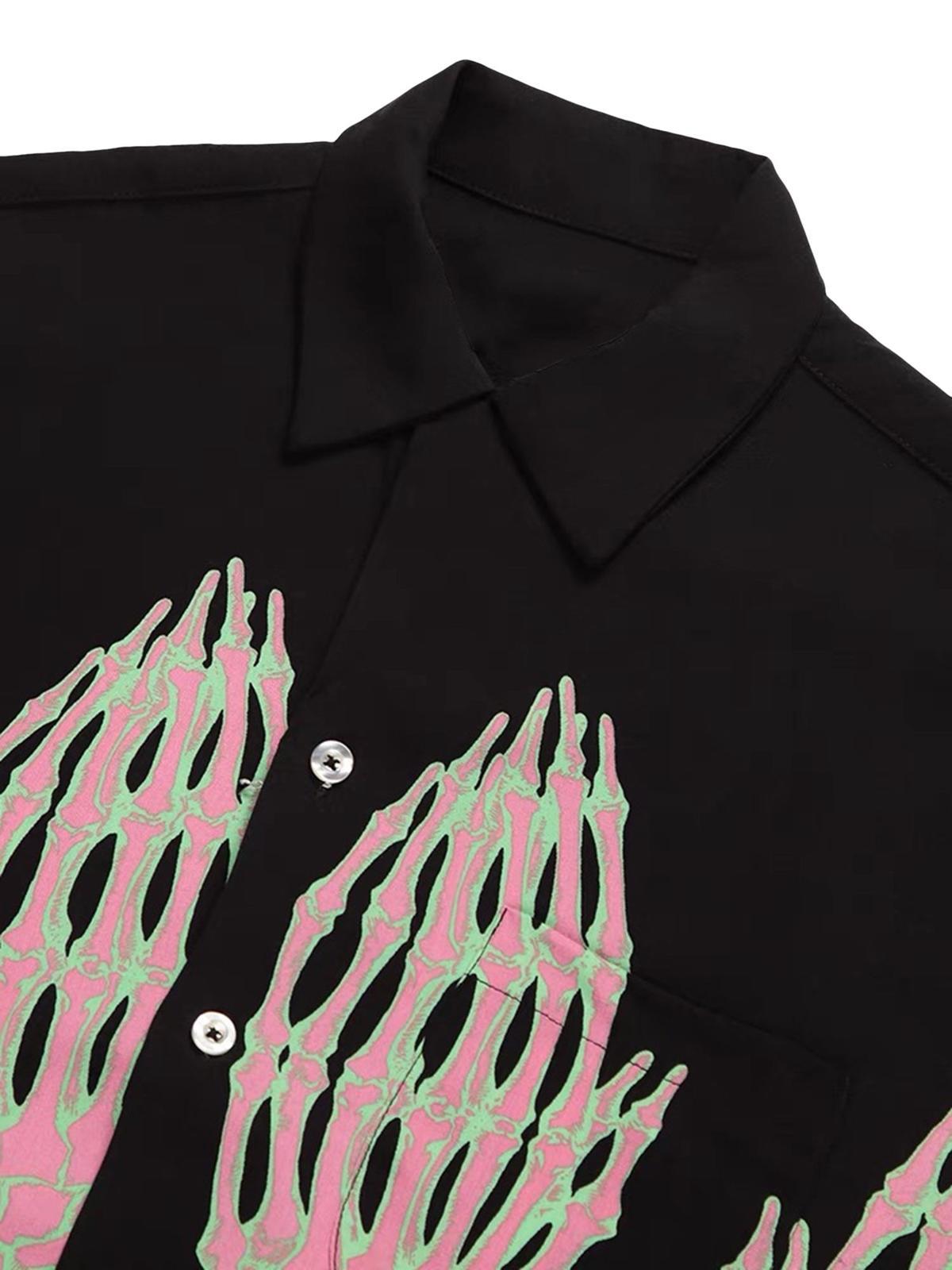 Concert Outfit Ghost Hand Ghost Claw Casual Print Shirt Concert Outfit Ghost Hand Ghost Claw Casual Print Shirt