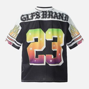 Concert Outfit Gothic Style Embroidered Jersey T-Shirt