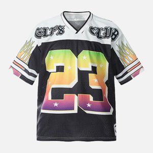 Concert Outfit Gothic Style Embroidered Jersey T-Shirt