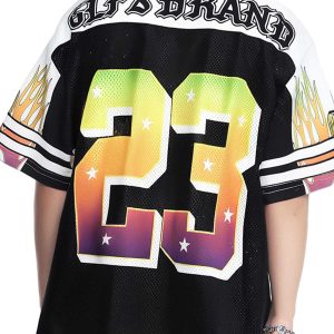 Concert Outfit Gothic Style Embroidered Jersey T-Shirt