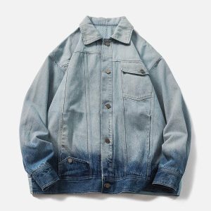 Concert Outfit Gradient Denim Jacket