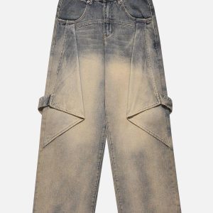 Concert Outfit Gradient Irregular Patchwork Jeans