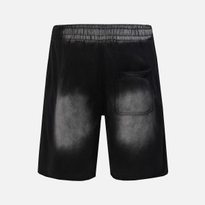 Concert Outfit Gradient Letter Print Drawstring Shorts