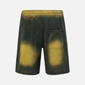 Concert Outfit Gradient Letter Print Drawstring Shorts