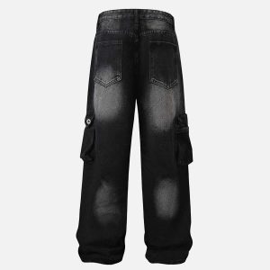 Concert Outfit Gradient Multi-Pocket Cargo Jeans