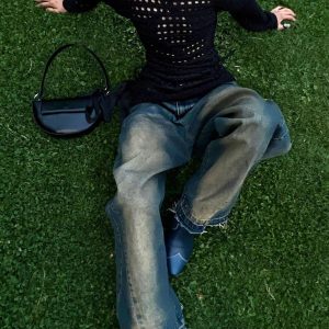 Concert Outfit Gradient Raw Edge Jeans