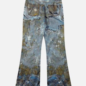 Concert Outfit Graffiti BORO Destruction Chain Jeans