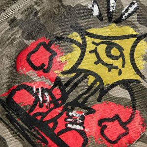 Concert Outfit Graffiti Camouflage Baseball Bomber Jacket