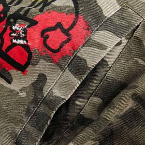 Concert Outfit Graffiti Camouflage Baseball Bomber Jacket