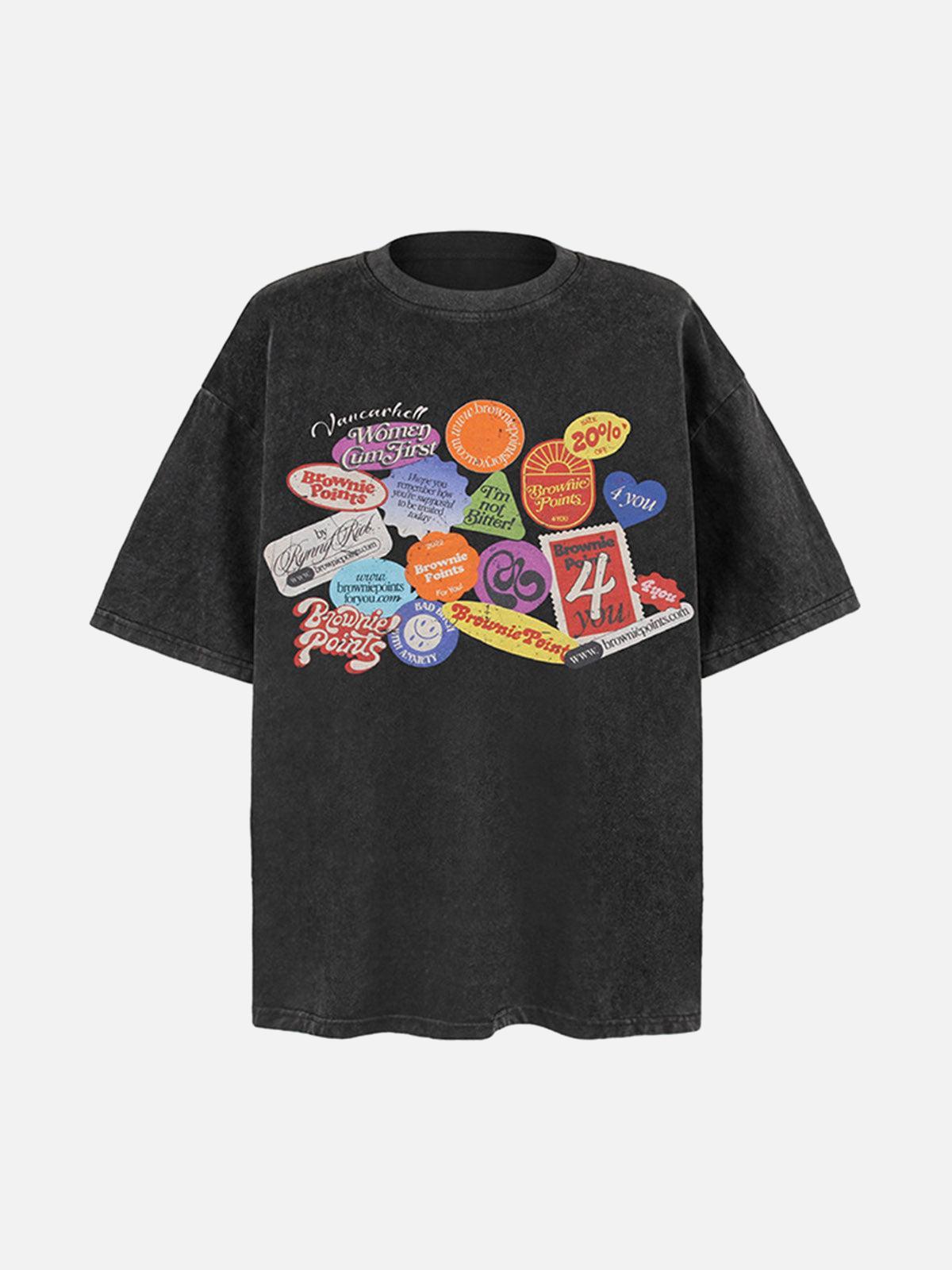 Concert Outfit Graffiti Crew Neck T-Shirt Concert Outfit Graffiti Crew Neck T-Shirt