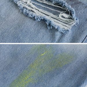 Concert Outfit Graffiti Distressed Jeans