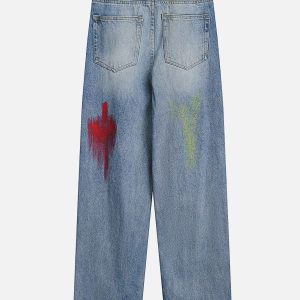 Concert Outfit Graffiti Distressed Jeans