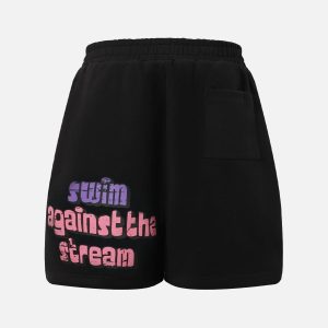 Concert Outfit Graffiti Drawstring Cotton Shorts