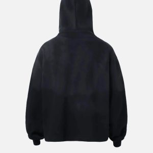 Concert Outfit Graffiti Letter Gradient Distressed Hip-Hop Hoodie