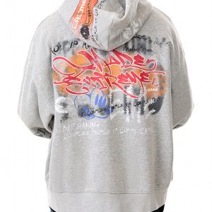 Concert Outfit Graffiti Print Streetstyle Cardigan