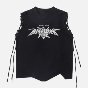 Concert Outfit Graphic Adjustable Straps Vest