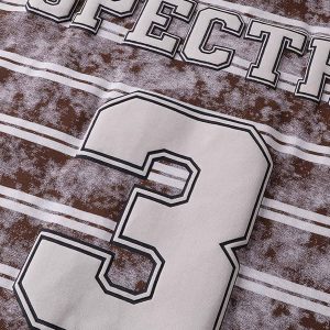 Concert Outfit Graphic Lettering Striped Oversized T-Shirt