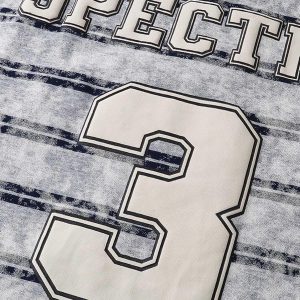 Concert Outfit Graphic Lettering Striped Oversized T-Shirt