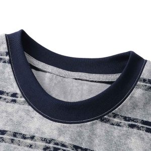 Concert Outfit Graphic Lettering Striped Oversized T-Shirt