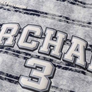 Concert Outfit Graphic Lettering Striped Oversized T-Shirt