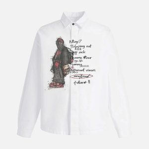Concert Outfit Graphic Portrait Print Long-Sleeve Shirt