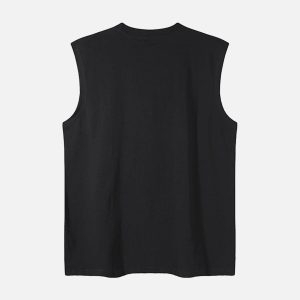 Concert Outfit Graphic Rock Singer Print Metal Tag Vest