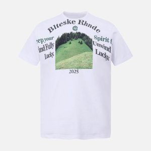 Concert Outfit Graphic Scenic Print T-Shirt