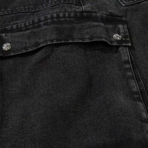 Concert Outfit Grommet Design Multi-Pocket Cargo Jeans