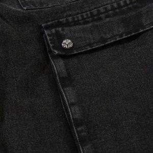 Concert Outfit Grommet Design Multi-Pocket Cargo Jeans