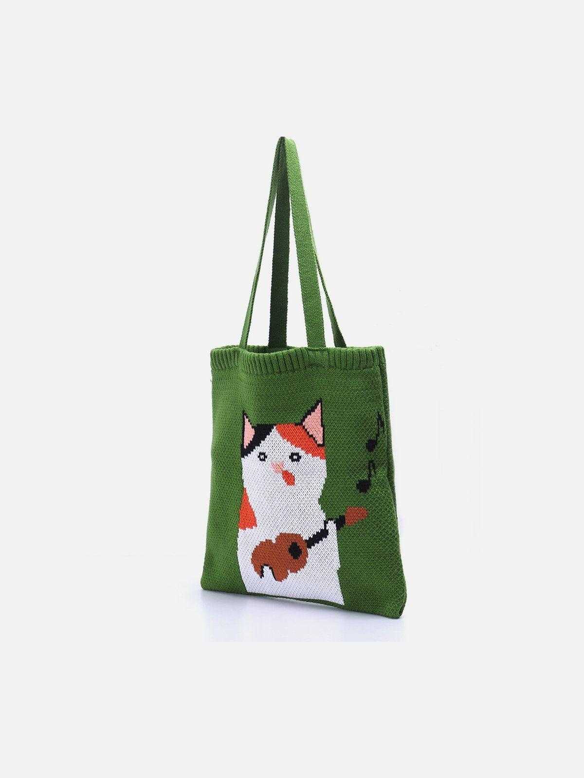 Concert Outfit Guitar Cat' Graphic Knitting Bag Concert Outfit Guitar Cat' Graphic Knitting Bag