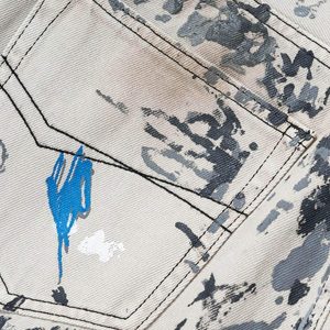 Concert Outfit Hand-Painted Graffiti Baggy Jeans