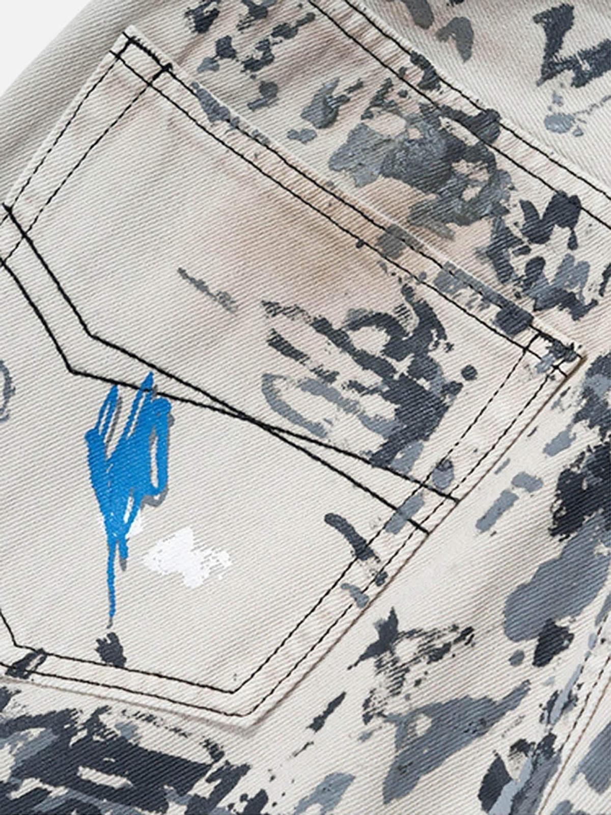 Concert Outfit Hand-Painted Graffiti Baggy Jeans Concert Outfit Hand-Painted Graffiti Baggy Jeans