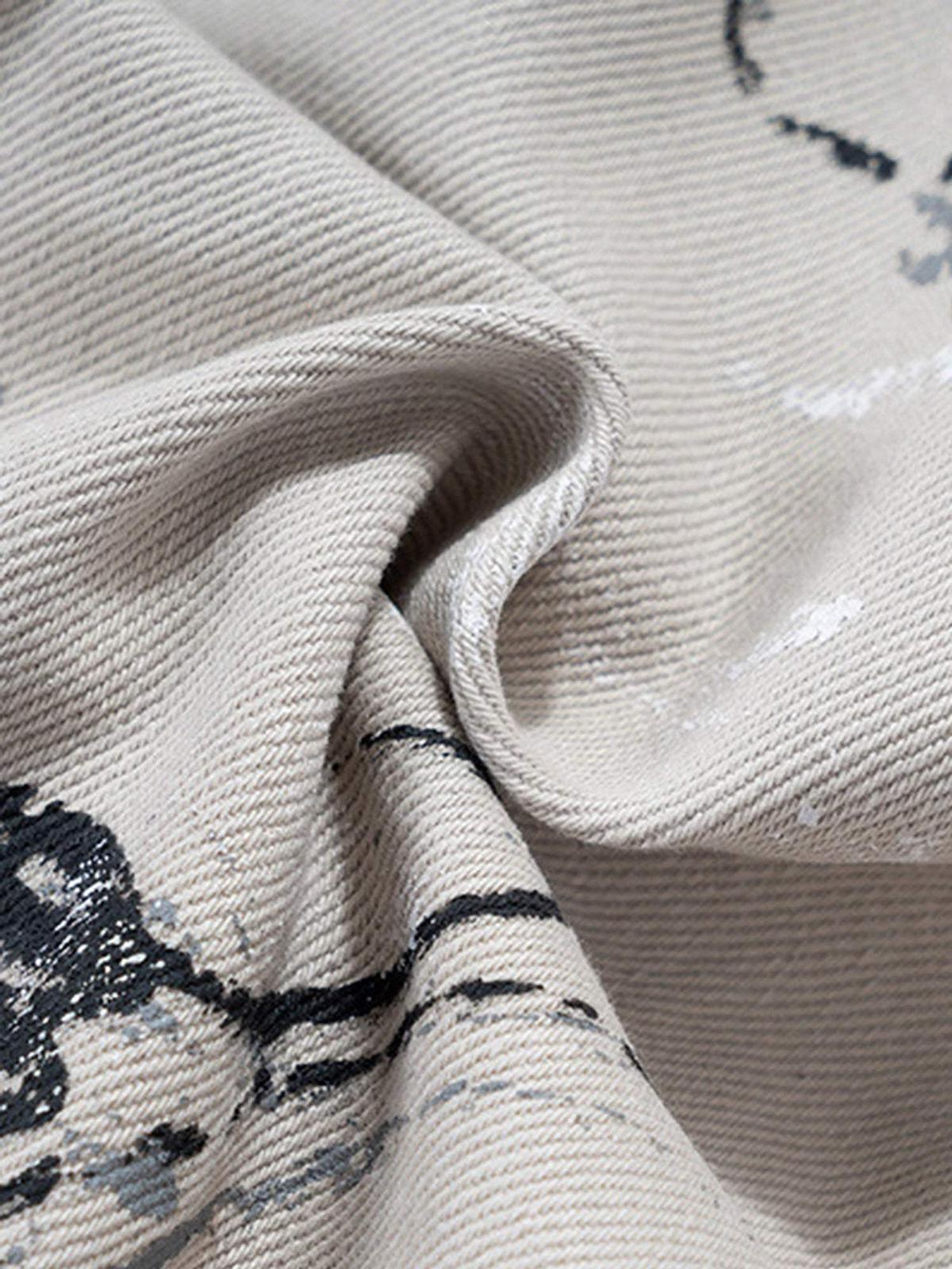 Concert Outfit Hand-Painted Graffiti Baggy Jeans Concert Outfit Hand-Painted Graffiti Baggy Jeans