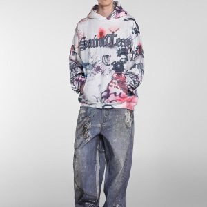 Concert Outfit Hand-Painted Ink Graffiti Hoodie