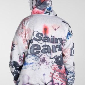 Concert Outfit Hand-Painted Ink Graffiti Hoodie