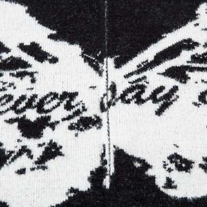 Concert Outfit Hand-Painted Slogan Butterfly Jacquard Cardigan