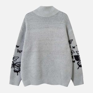 Concert Outfit Hand-Painted Slogan Butterfly Jacquard Cardigan