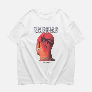 Concert Outfit Head Print Hip Hop T-Shirt