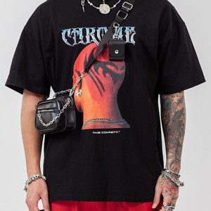 Concert Outfit Head Print Hip Hop T-Shirt