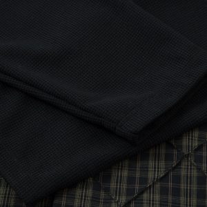 Concert Outfit Heavy Plaid Pleated Striped Faux Two-Piece Polo Shirt