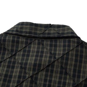 Concert Outfit Heavy Plaid Pleated Striped Faux Two-Piece Polo Shirt