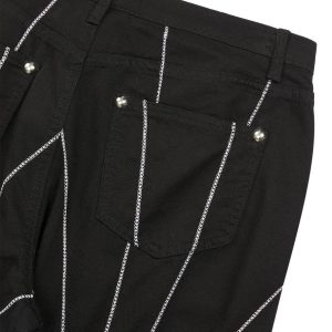 Concert Outfit Heavy Spider Web Embroidered Topstitch Jeans