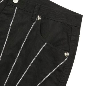 Concert Outfit Heavy Spider Web Embroidered Topstitch Jeans