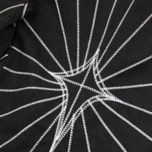 Concert Outfit Heavy Spider Web Embroidered Topstitch Jeans