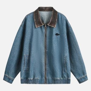 Concert Outfit Heavy Washed Denim Work Jacket