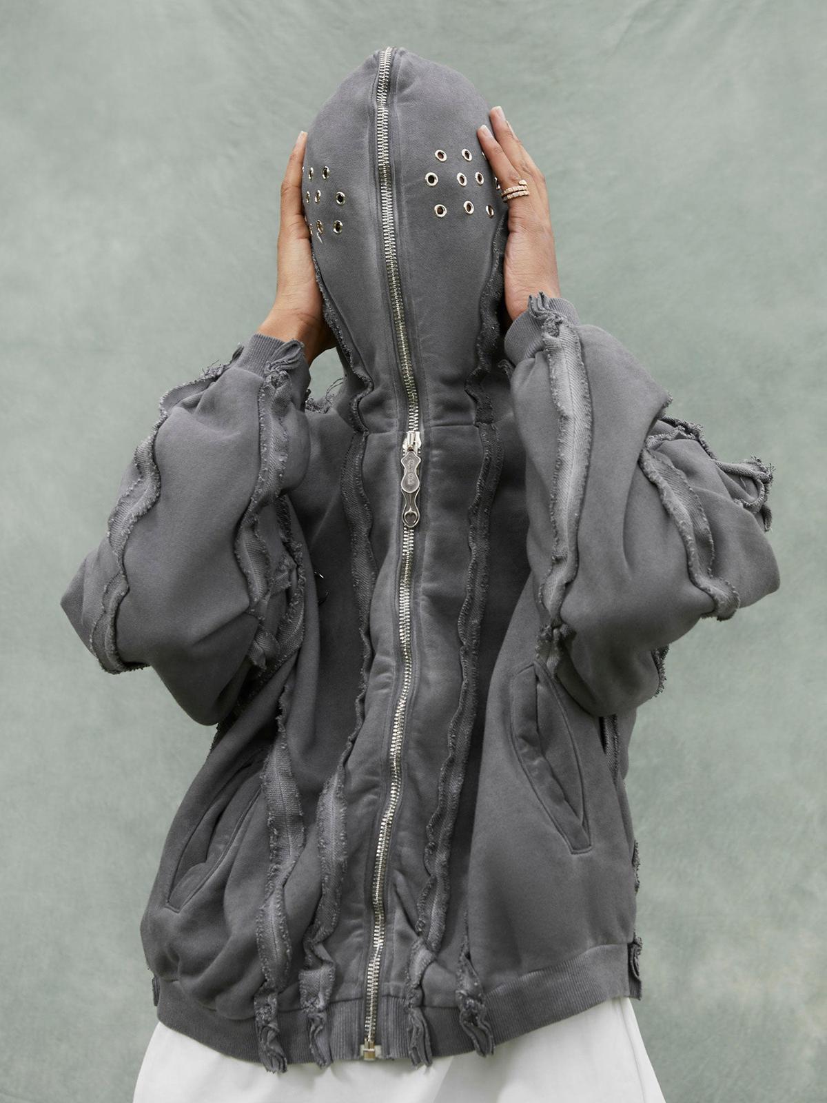 Concert Outfit Heavy Washed Distressed Full Zip Hoodie Concert Outfit Heavy Washed Distressed Full Zip Hoodie