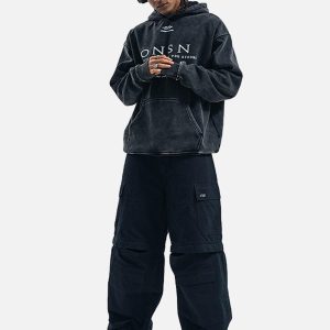 Concert Outfit Heavy Washed Print Fleece Hoodie