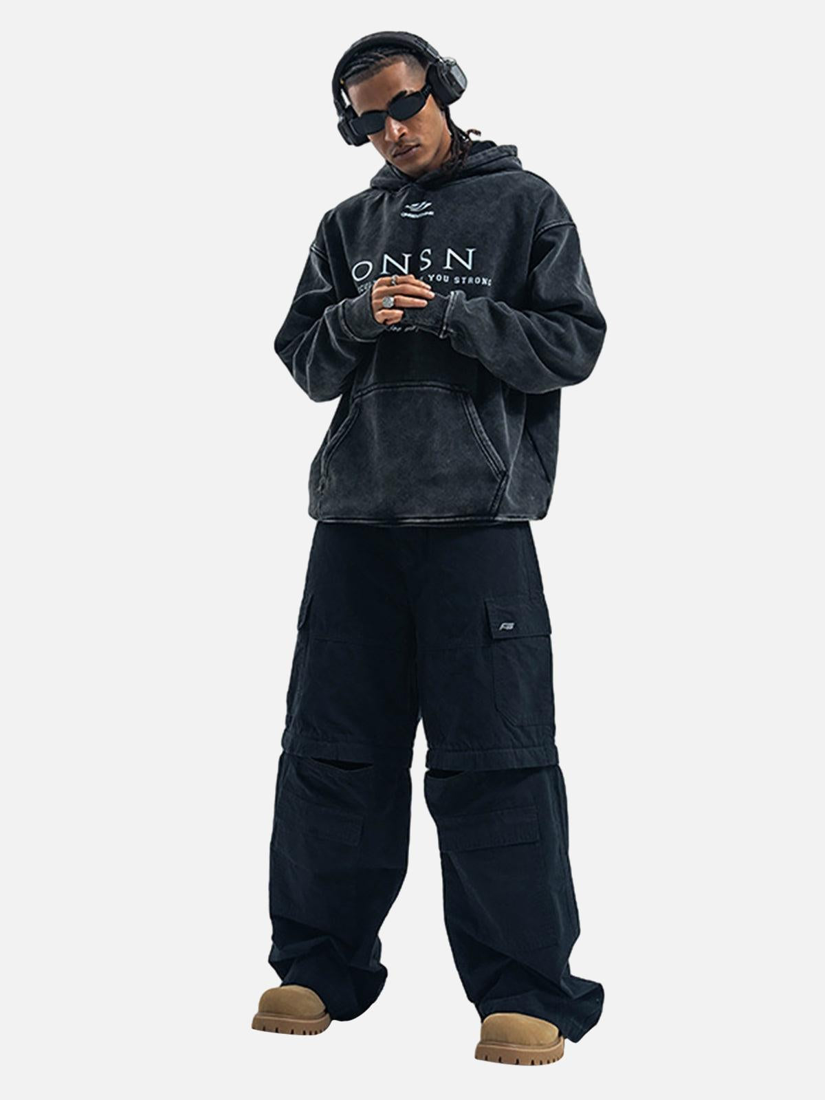 Concert Outfit Heavy Washed Print Fleece Hoodie Concert Outfit Heavy Washed Print Fleece Hoodie